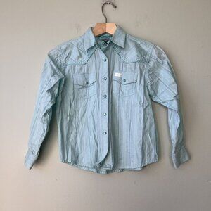 Twenty X Light Blue Western‎ Shirt Size L 100% Cotton